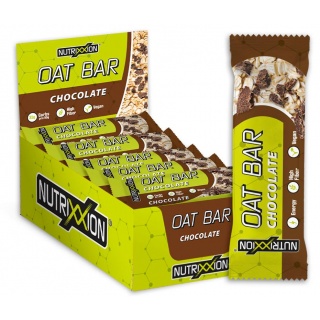 NUTRIXXION Energieriegel Oat - vegane Haferflockenriegel mit Kakao-Mandel-Krokant - Schokolade 20x50g Box
